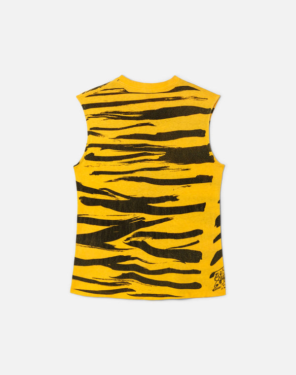 Re Done 70s Hanes Tiger Print Tank Top Yellow