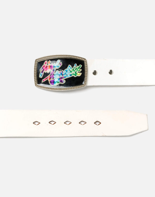 Re Done 70s Jimi Hendrix Buckle Belt White