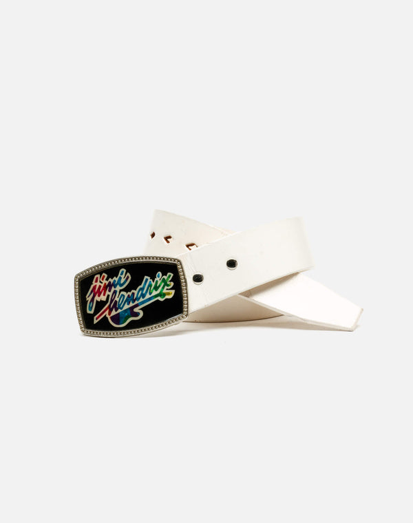 Re Done 70s Jimi Hendrix Buckle Belt White