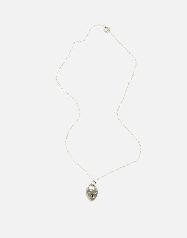 Re Done 70s Sterling Padlock Necklace Silver