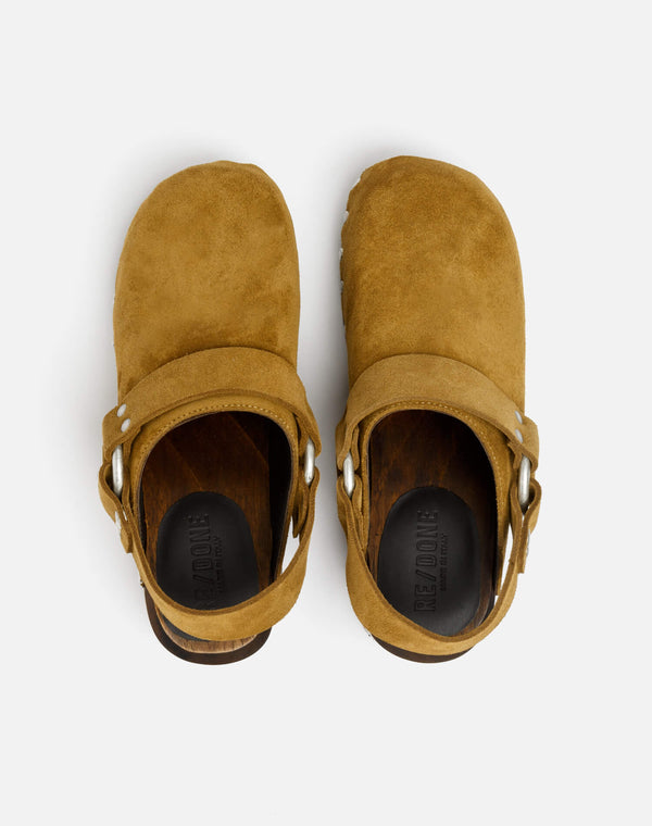 Re Done 70s Studded Slingback Clog Cuoio Suede