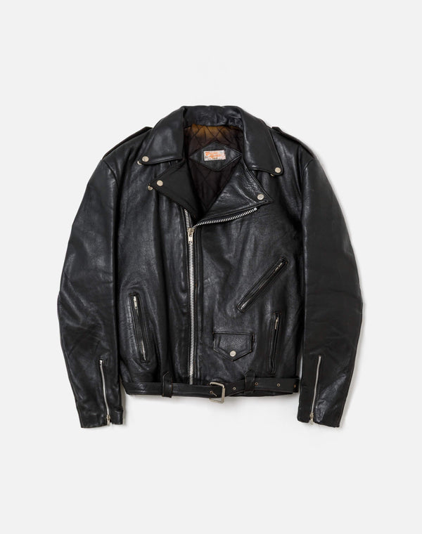 re done 80s Leather Moto Jacket Black