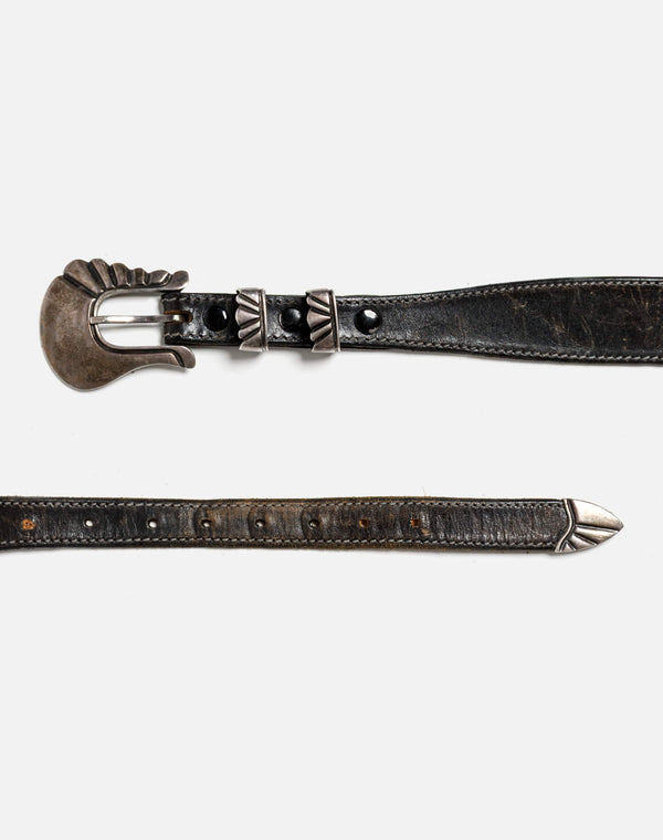 Re Done 80s Sterling Leather Belt Black