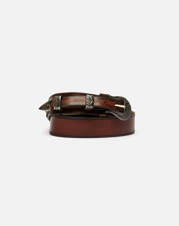 Re Done 80s Sterling Leather Belt Brown