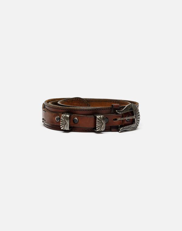 re done 80s Sterling Leather Belt Brown