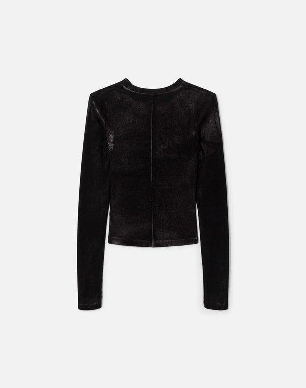 Re Done 90s Foil Baby Long Sleeve Black Foil