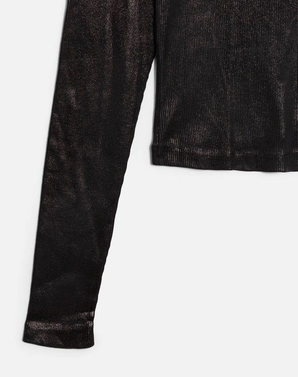 Re Done 90s Foil Baby Long Sleeve Black Foil