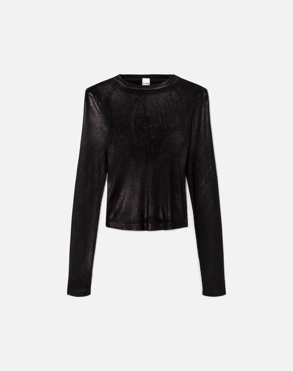 re done 90s Foil Baby Long Sleeve Black Foil