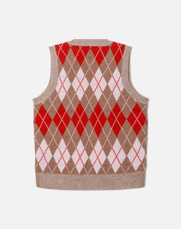 Re Done Argyle Vest Red Combo