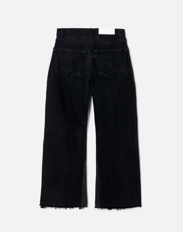 Re Done Black High Rise Wide Leg Crop Black