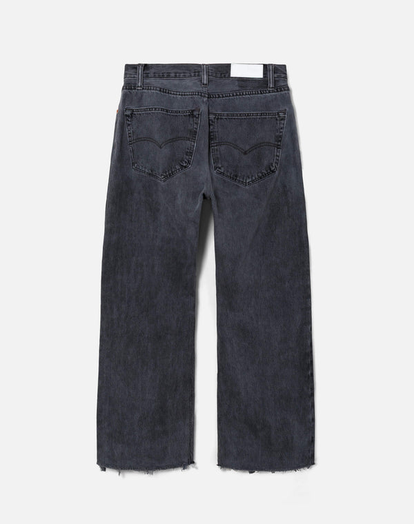 Re Done Black High Rise Wide Leg Crop Black