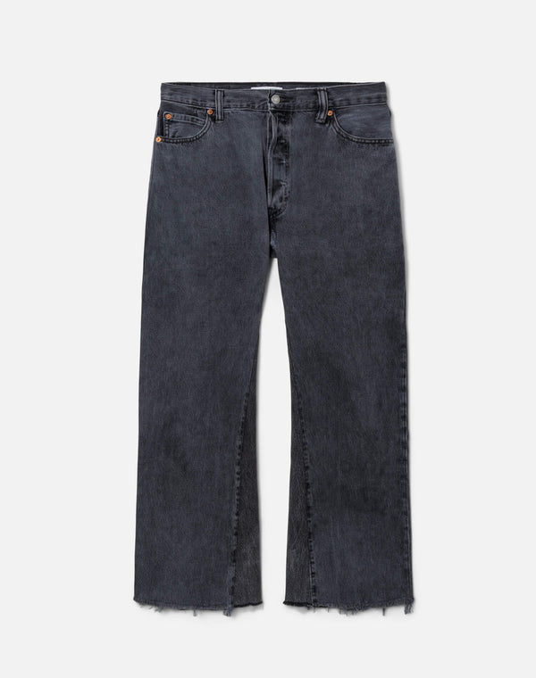 re done Black High Rise Wide Leg Crop Black