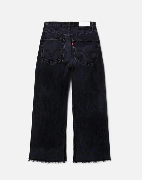 Re Done Black High Rise Wide Leg Crop Black