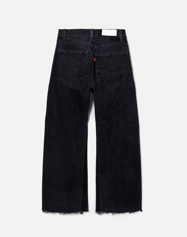 Re Done Black High Rise Wide Leg Crop Black