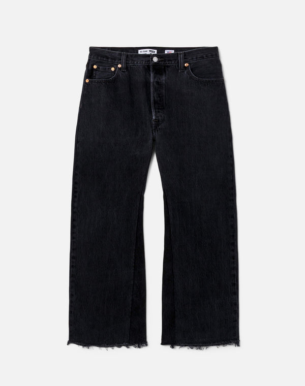 re done Black High Rise Wide Leg Crop Black