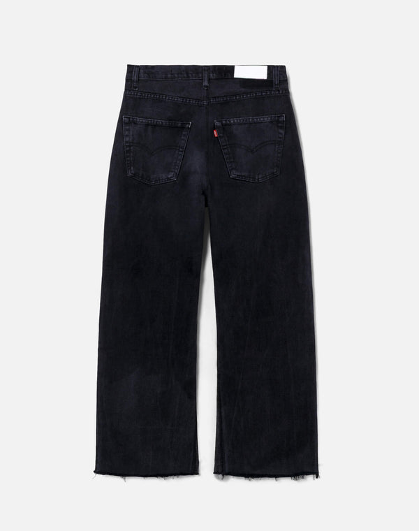 Re Done Black High Rise Wide Leg Crop Black