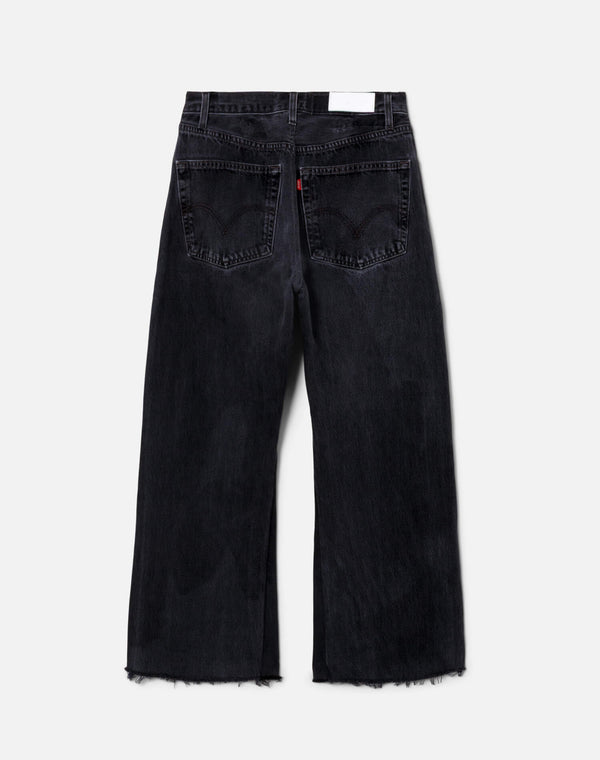 Re Done Black High Rise Wide Leg Crop Black