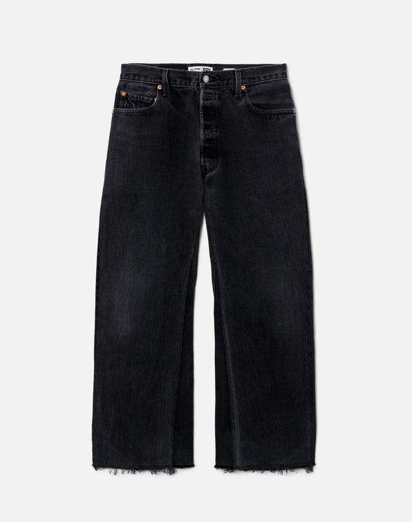 re done Black High Rise Wide Leg Crop Black