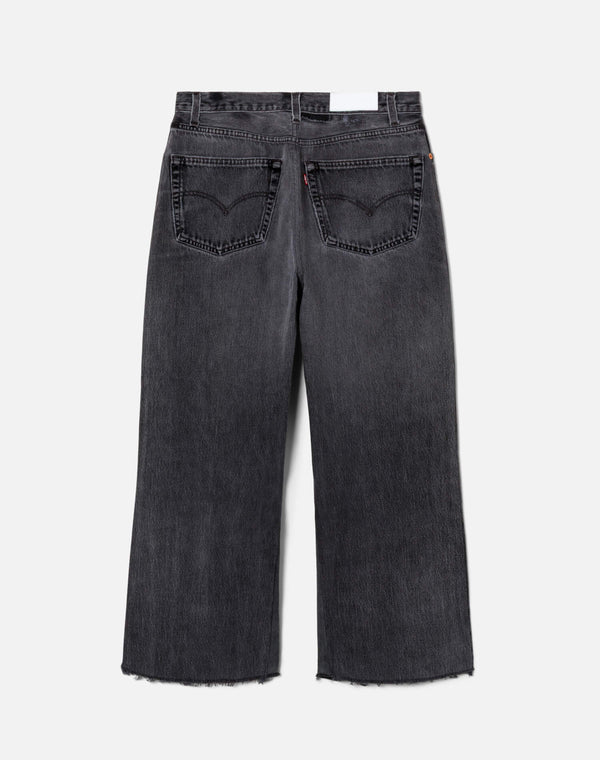 Re Done Black High Rise Wide Leg Crop Black