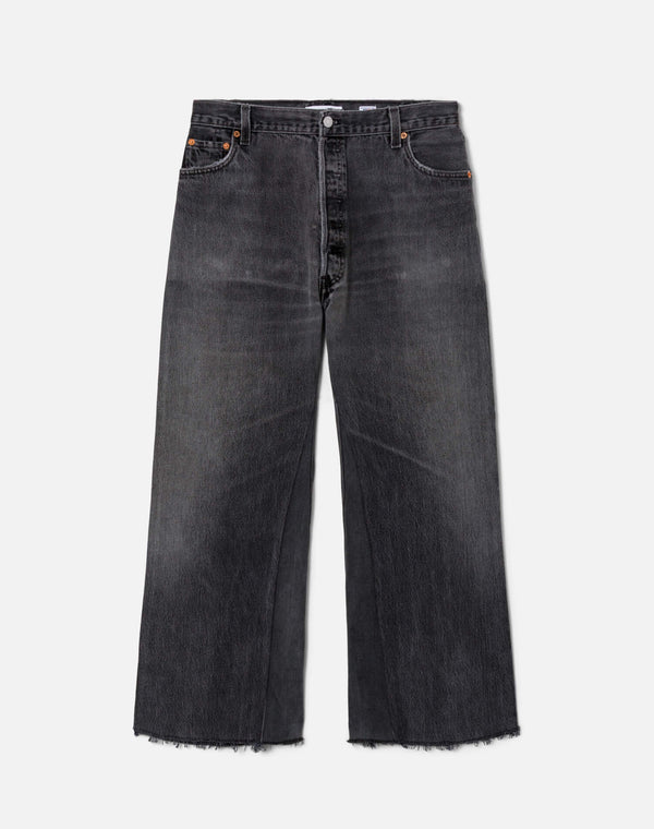 re done Black High Rise Wide Leg Crop Black