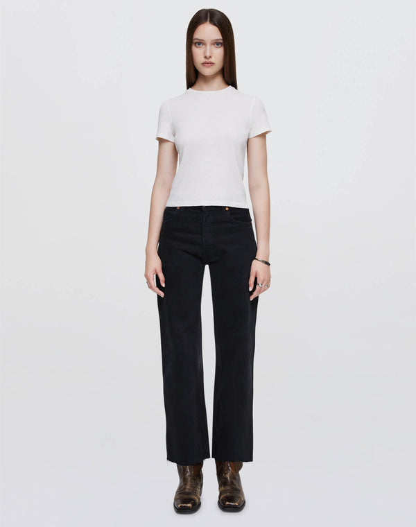 Re Done Black High Rise Wide Leg Crop Black