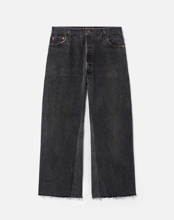re done Black High Rise Wide Leg Crop Black
