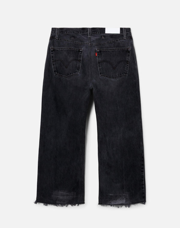 Re Done Black High Rise Wide Leg Crop Black