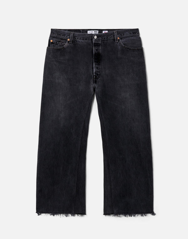 re done Black High Rise Wide Leg Crop Black