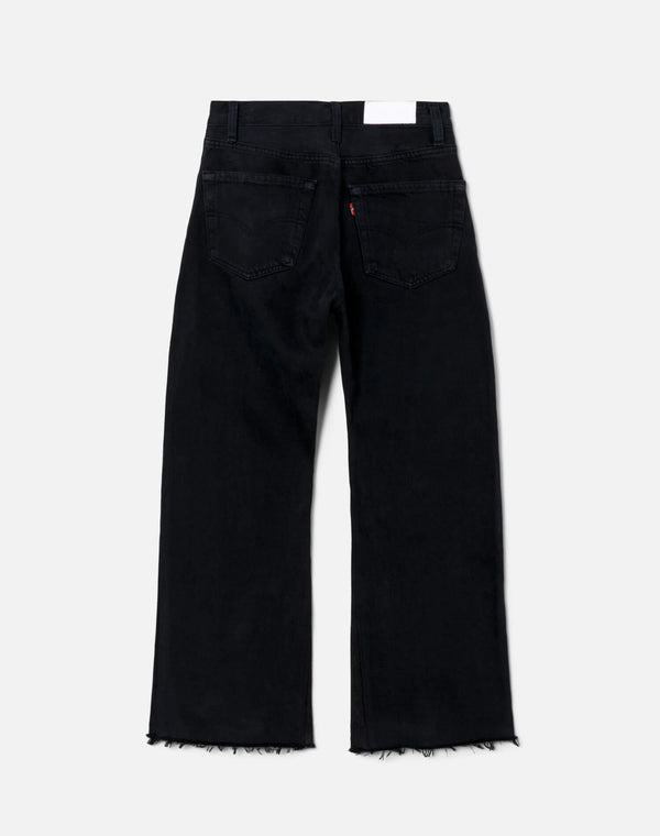 Re Done Black High Rise Wide Leg Crop Black