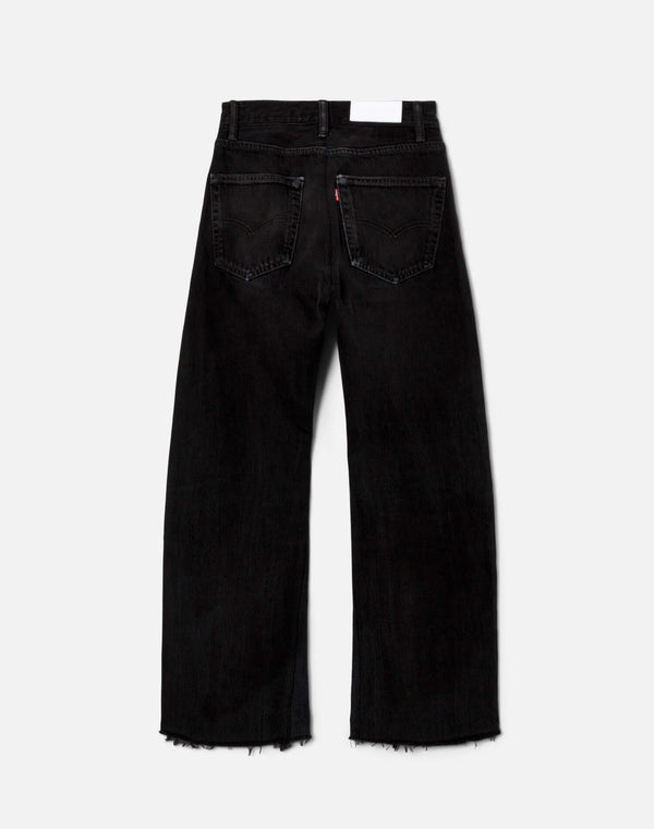 Re Done Black High Rise Wide Leg Crop Black