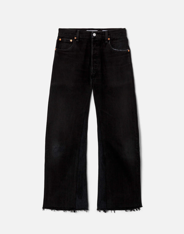 re done Black High Rise Wide Leg Crop Black