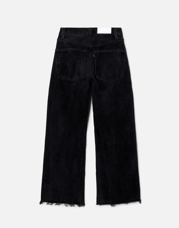 Re Done Black High Rise Wide Leg Crop Black