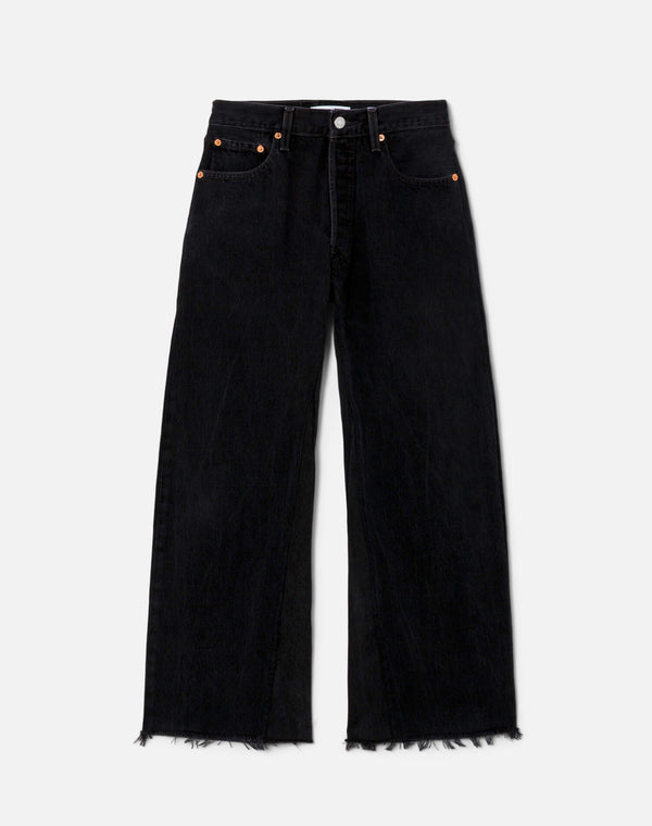 re done Black High Rise Wide Leg Crop Black