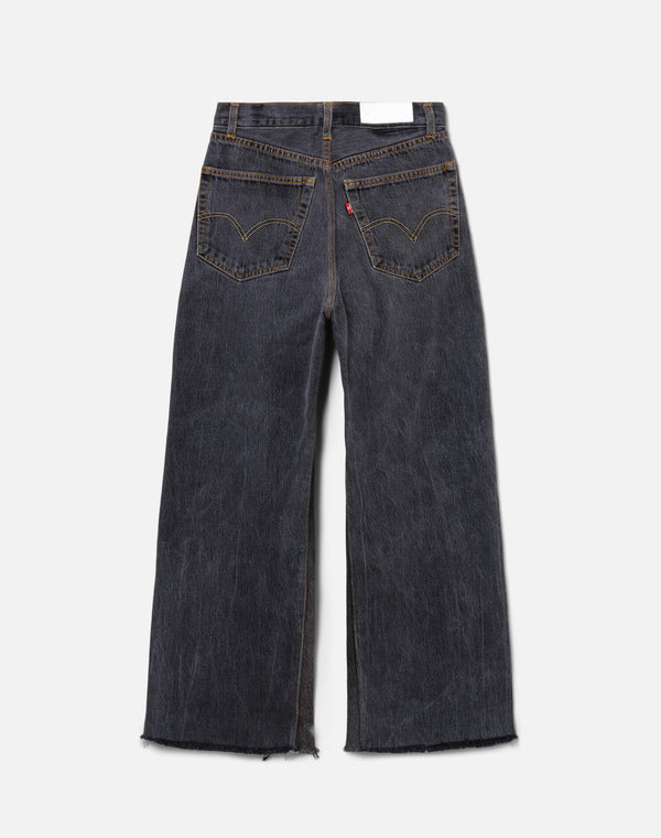 Re Done Black High Rise Wide Leg Crop Black