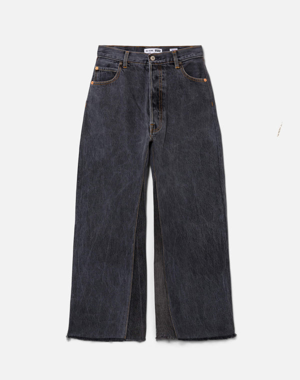 re done Black High Rise Wide Leg Crop Black