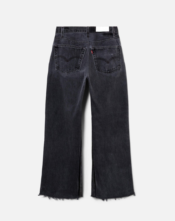 Re Done Black High Rise Wide Leg Crop Black