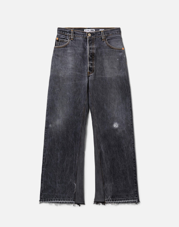 re done Black High Rise Wide Leg Crop Black