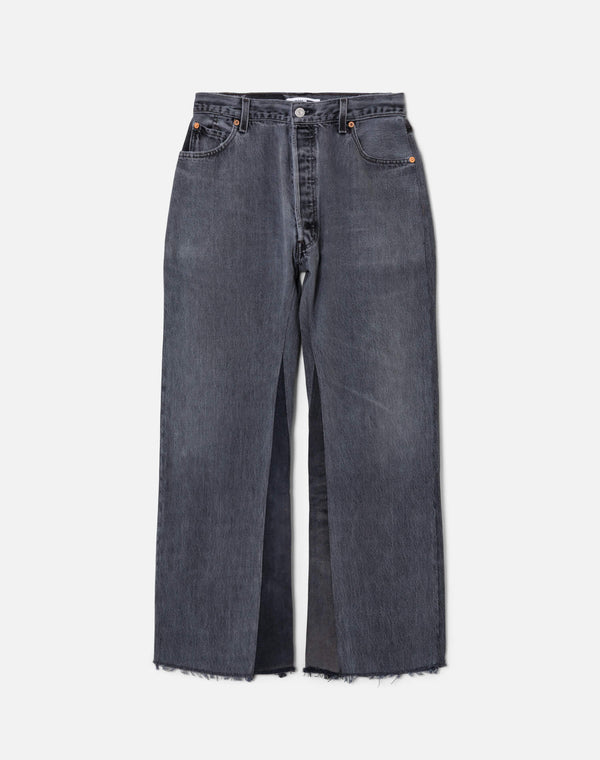 re done Black High Rise Wide Leg Crop Black