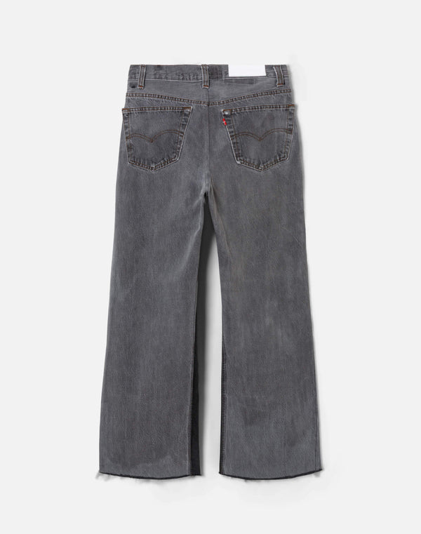 Re Done Black High Rise Wide Leg Crop Black