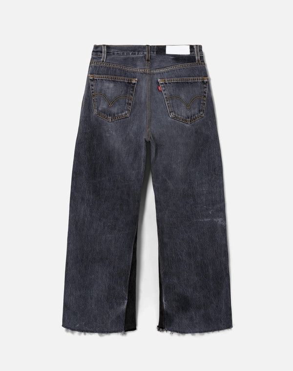 Re Done Black High Rise Wide Leg Crop Black