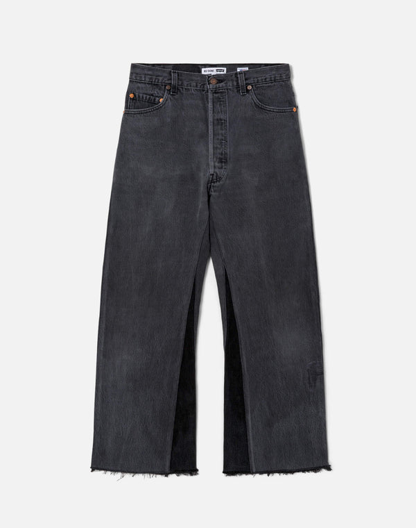 re done Black High Rise Wide Leg Crop Black