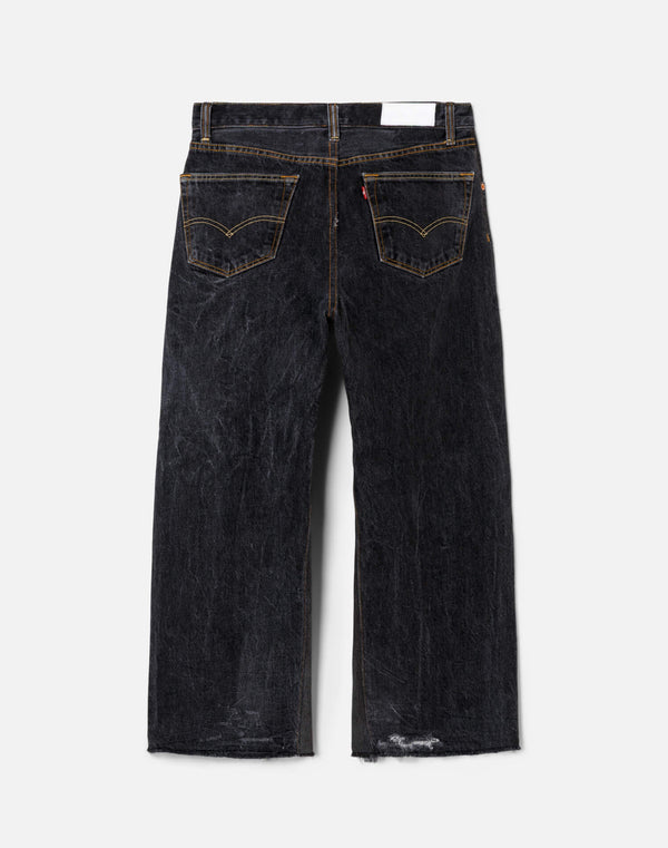 Re Done Black High Rise Wide Leg Crop Black