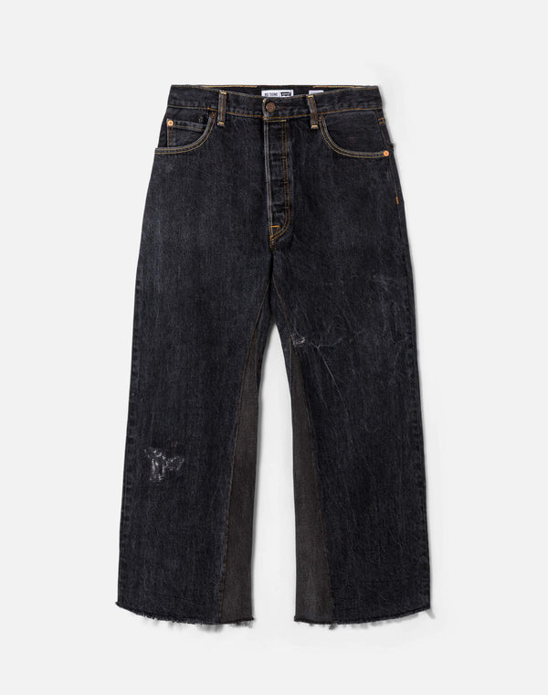 re done Black High Rise Wide Leg Crop Black