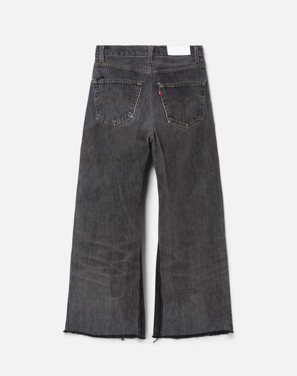 Re Done Black High Rise Wide Leg Crop Black