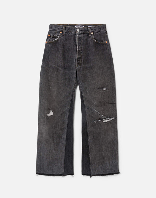 re done Black High Rise Wide Leg Crop Black