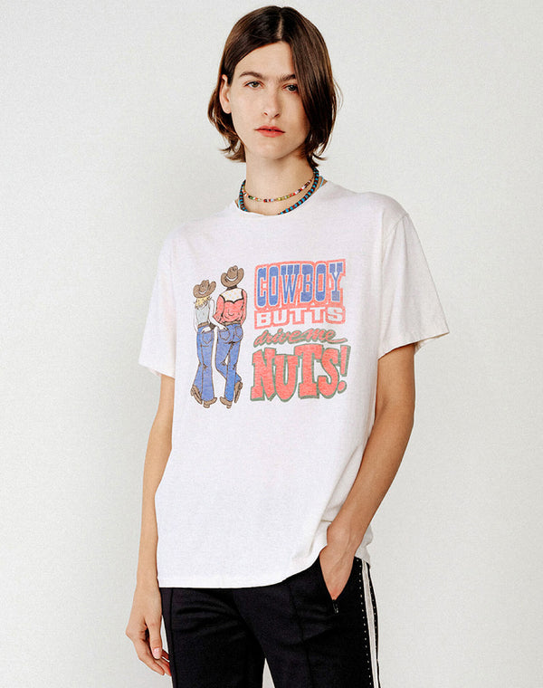 Re Done Boyfriend "Cowboy Butts" Tee Vintage White