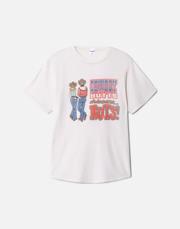 re done Boyfriend "Cowboy Butts" Tee Vintage White