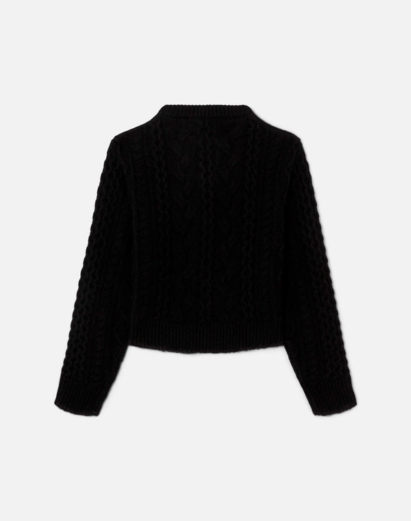 Re Done Cable Cardigan Black