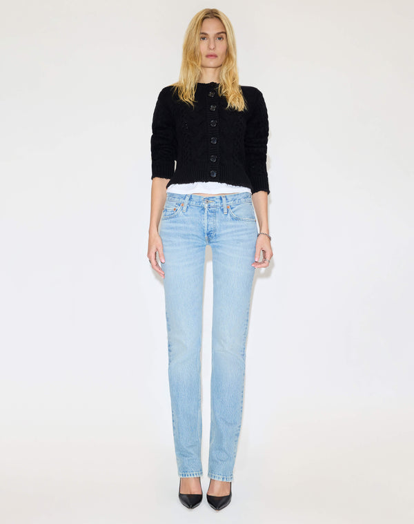 Re Done Cable Cardigan Black