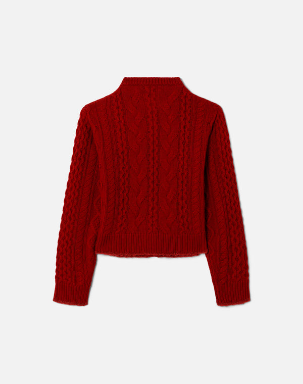 Re Done Cable Cardigan Rosso